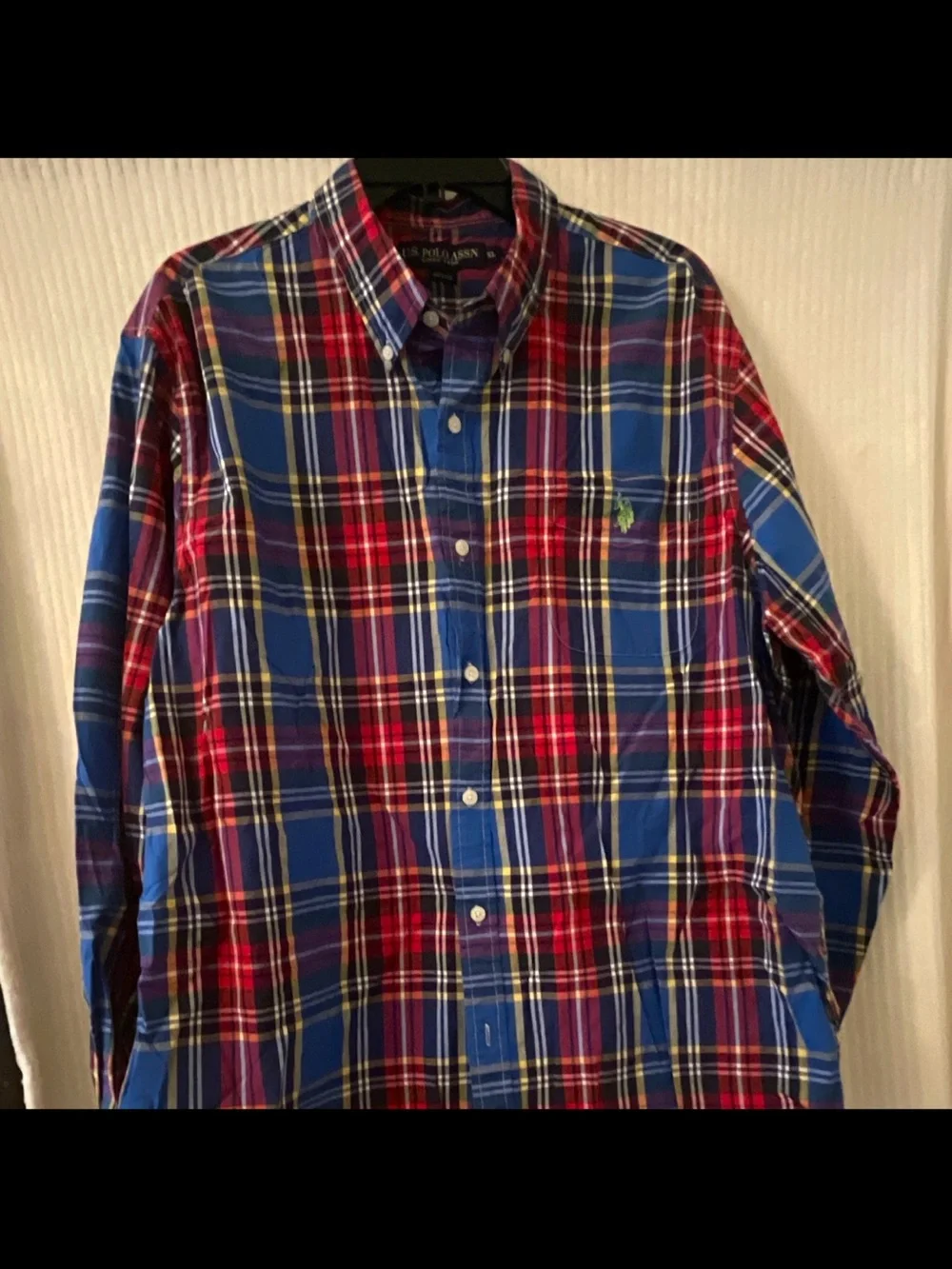 U.S. Polo Assn. Boys' Blue & Red Plaid Button-Down Shirt